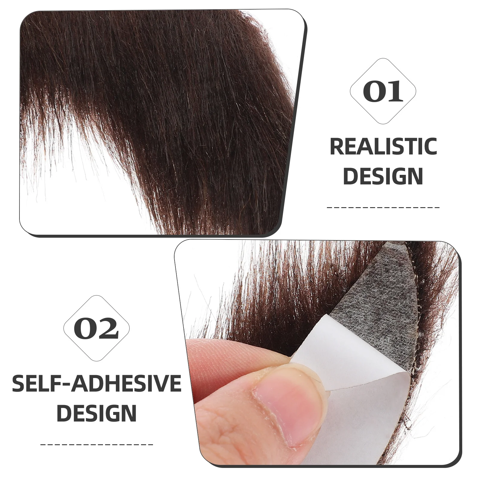 1 ensemble de faux sourcils auto-adhésifs, faux moustache, bâton léger sur barbe pour hommes, Costume d'halloween, accessoire de Cosplay pour vieil homme