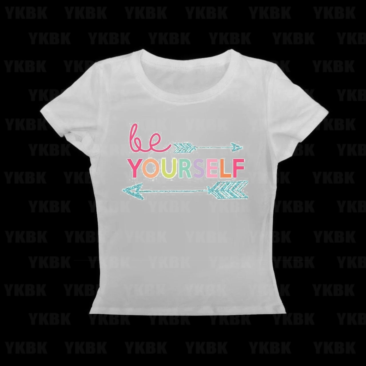 Yourself T-Shirt  round Neck Short Sleeve Women's Summer Top European  Street Style Digital Printing HIgh Street
