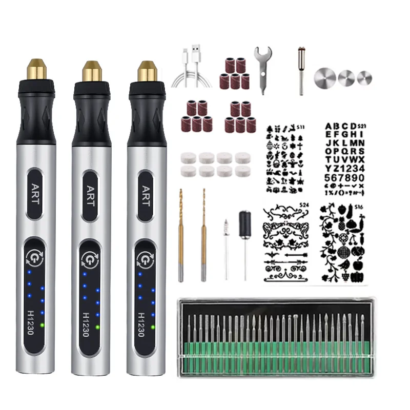 USB Cordless Rotary Tool Set, Wood Carving Pen, DIY Jewelry Metal Glass Mini Wireless Drill