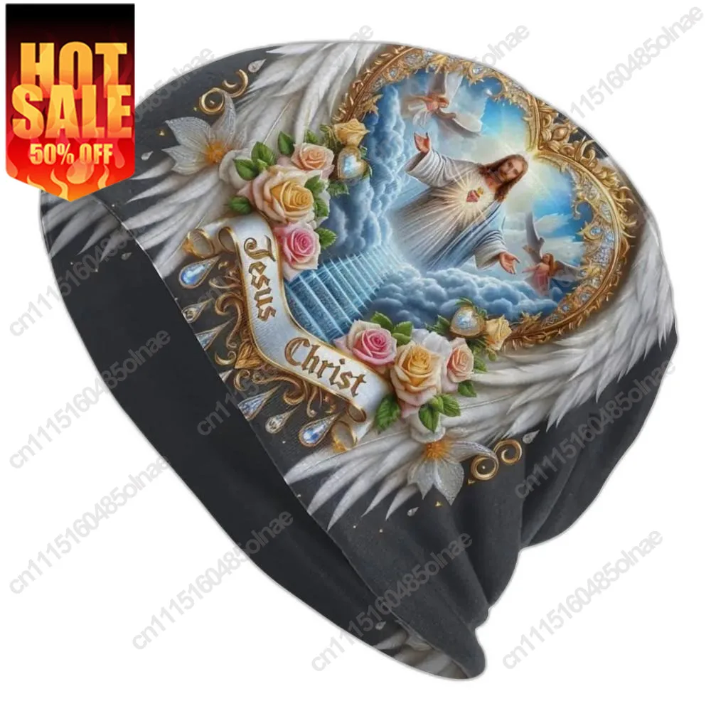 Catholic Jesus Christian Faith Bonnet Homme Hip Hop Knitting Hat For Men Women Warm Winter Beanies Caps