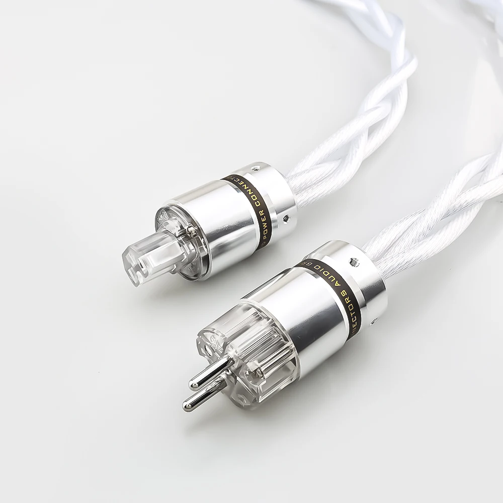 Wykonany z 3 OCC posrebrzany kabel zasilający HIFI US/EU AC Audiophile wzmacniacz audio filtr DAC Schuko przewód zasilający przewód zasilający