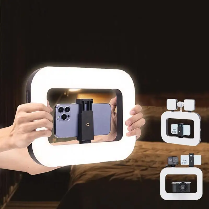 

USB Rechargeable Selfie Ring LED Ring Light, Clip-on Selfie Fill Light, Mobile Power Supply for Charging Other Devices