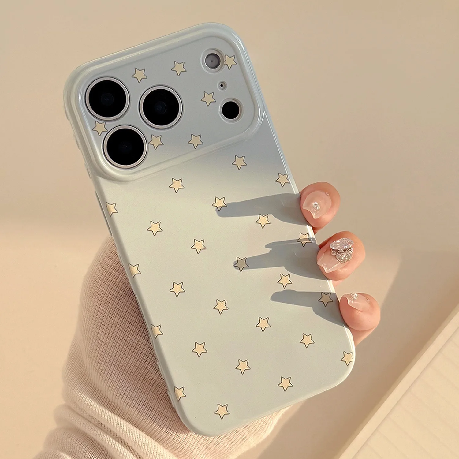 

Ins Korean Style Yellow Line Star Phone Case For iPhone 17 16 15 Pro Max 14 13 12 11 15 16 Plus Shockproof Silicone Bumper Cover