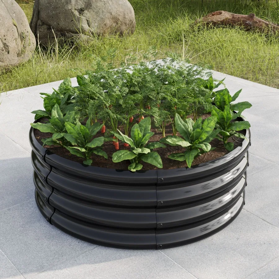 

32.08*11.4 Tall Round Raised Garedn Bed Metal Raised Beds for Vegetables Outdoor Garden Raised Planter Box Backyard Patio Plant