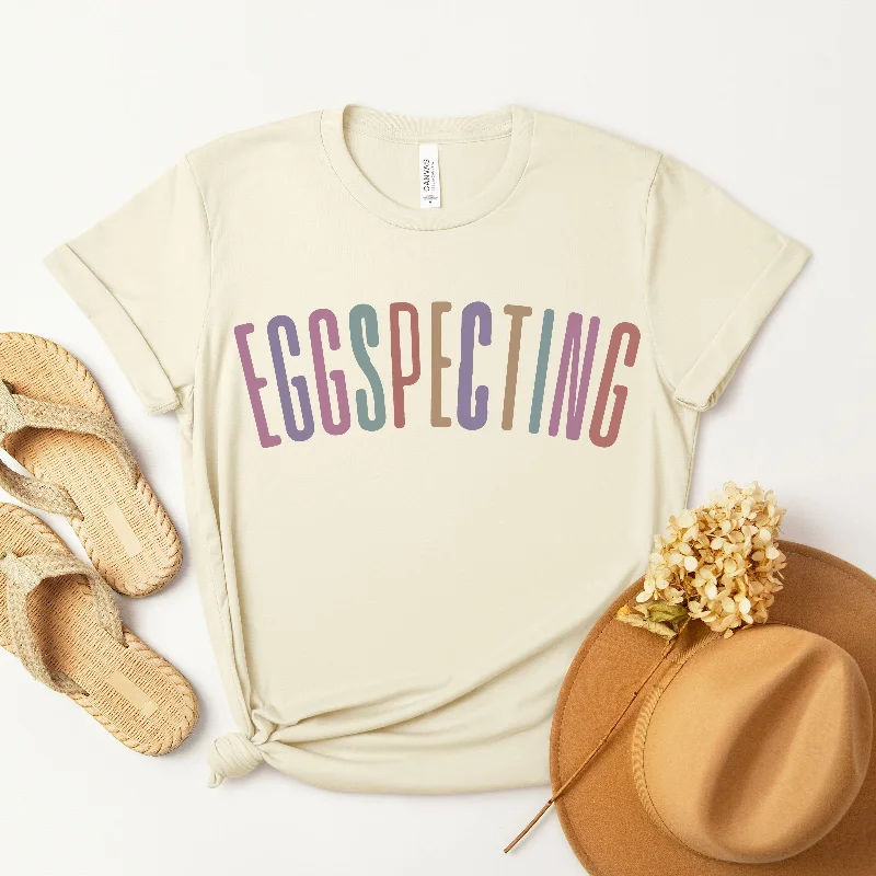 Easter Pregnancy Announcement T Shirt Eggspecting Baby Announce Surprise Reveal Spring Maternity