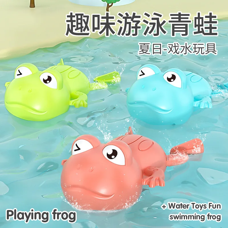 Montessori Baby Bath Toys For Kids 2 To 4 Year Old Children Swimming Bath Toy Frogs Clockwork Bathing Toy Boy Bathtubs Water Toy