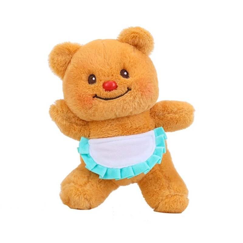 Cartoon Butter Bear Plush Dolls Refrigerator Sticker Apron Bear Stuffed Toy Fridge Magnet Kitchen Decoration