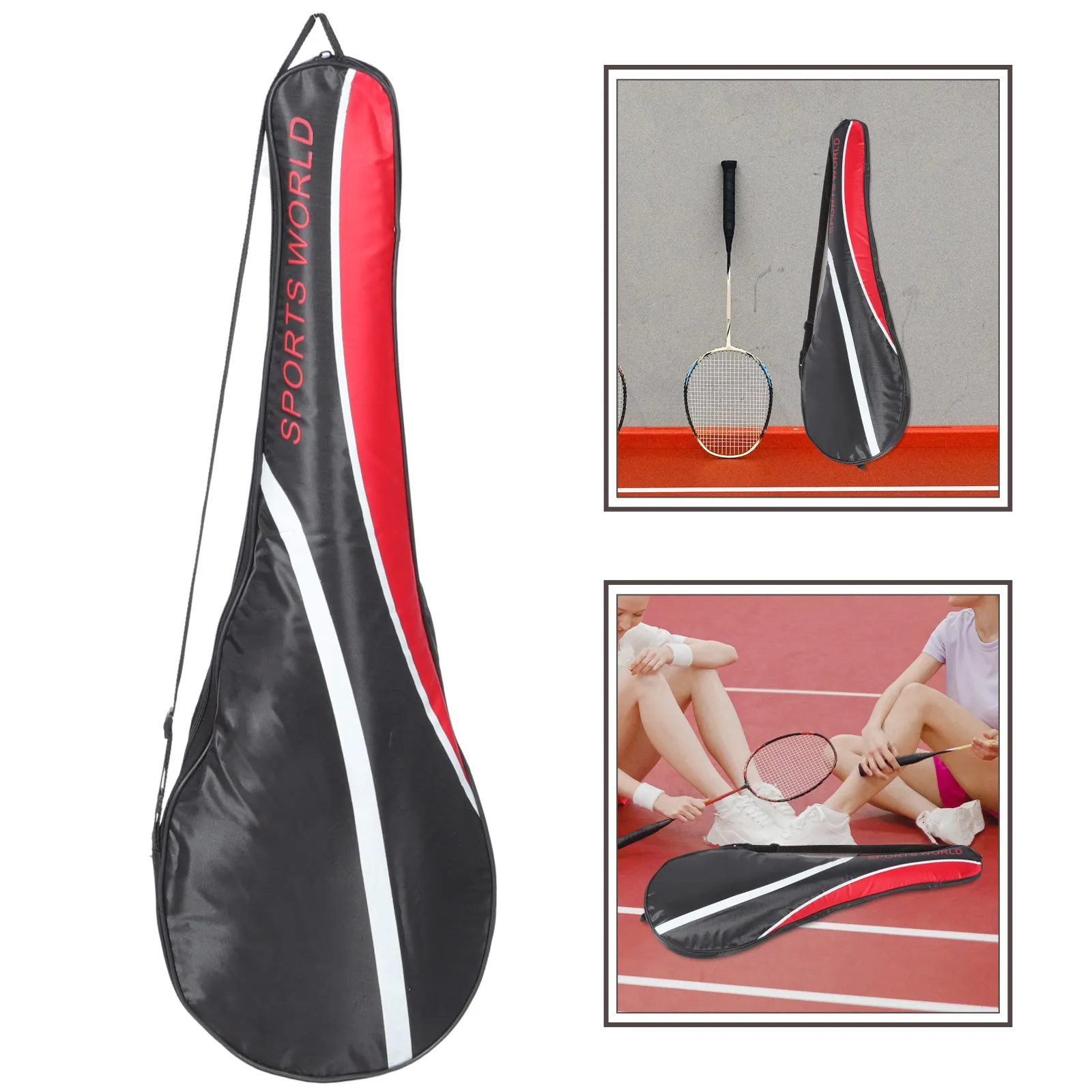

High Quality Badminton Racket Storage Bag Oxford Fabric Holds Two Rackets Adjustable Shoulder Strap Zipper Closure Multi Purpose