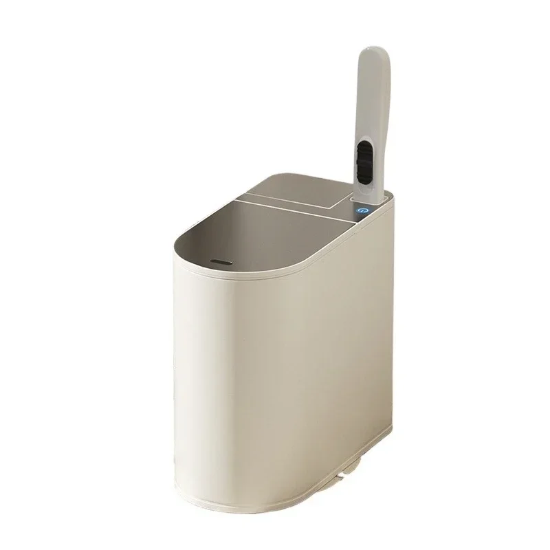 

Intelligent induction trash can, bathroom toilet household clip narrow slot with toilet brush integrated special bucket