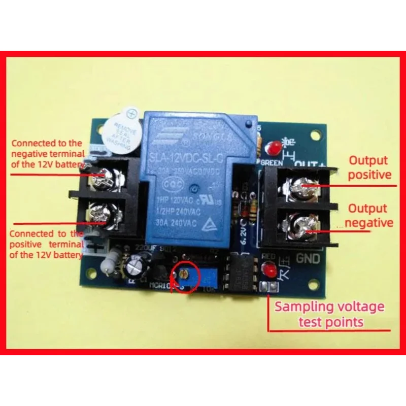 Universal 12V Battery Anti-over-discharge Controller with Delay Low-voltage/under-voltage Protection