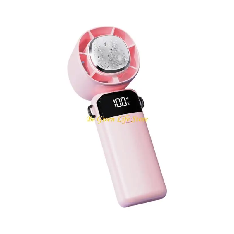 

M7DF Multifuntional LED Display Fan Efficient Cooling Fan Quiet Powerful Fan 2000mAh Battery ABS Texture for Outdoor Travel