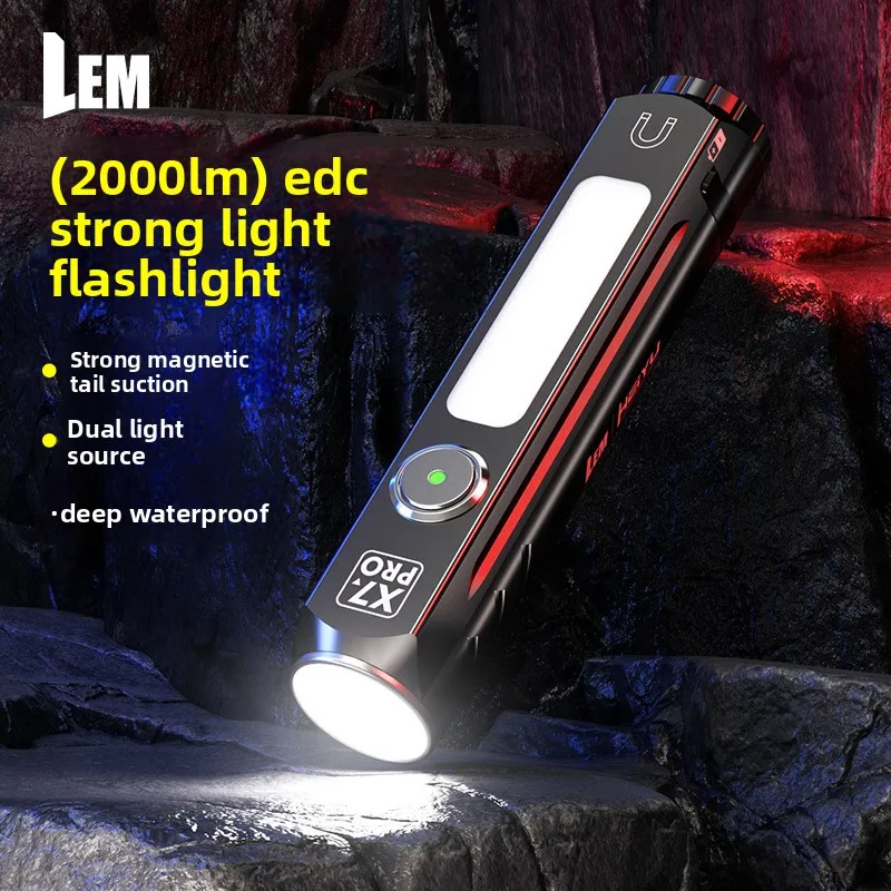 

Magnetic Work Flashlight - Super Bright & USB Rechargeable with Long Runtime, Compact for Hands-Free Auto Repair, Emergency