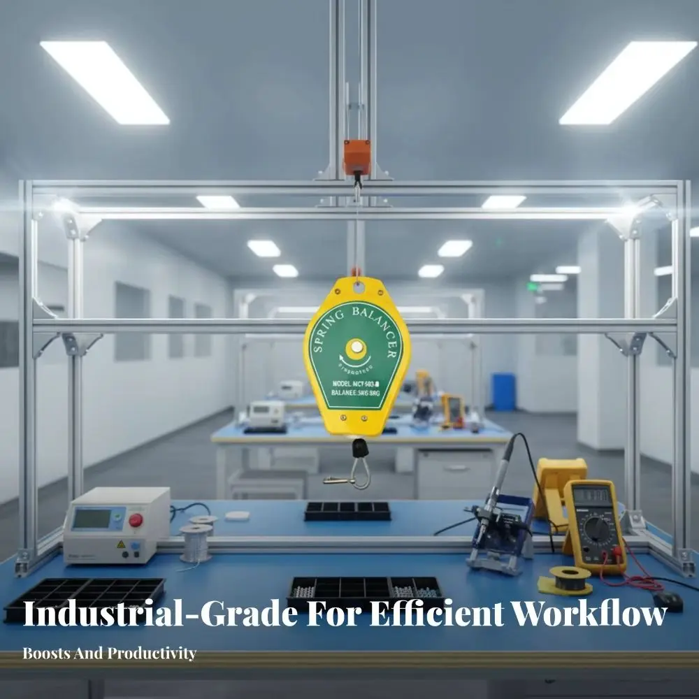 

Пружинный балансир из стального троса для нагрузки 3-5 кг, эргономичный дизайн, выдвижной держатель для инструментов, долговечный, компактный, экономит место