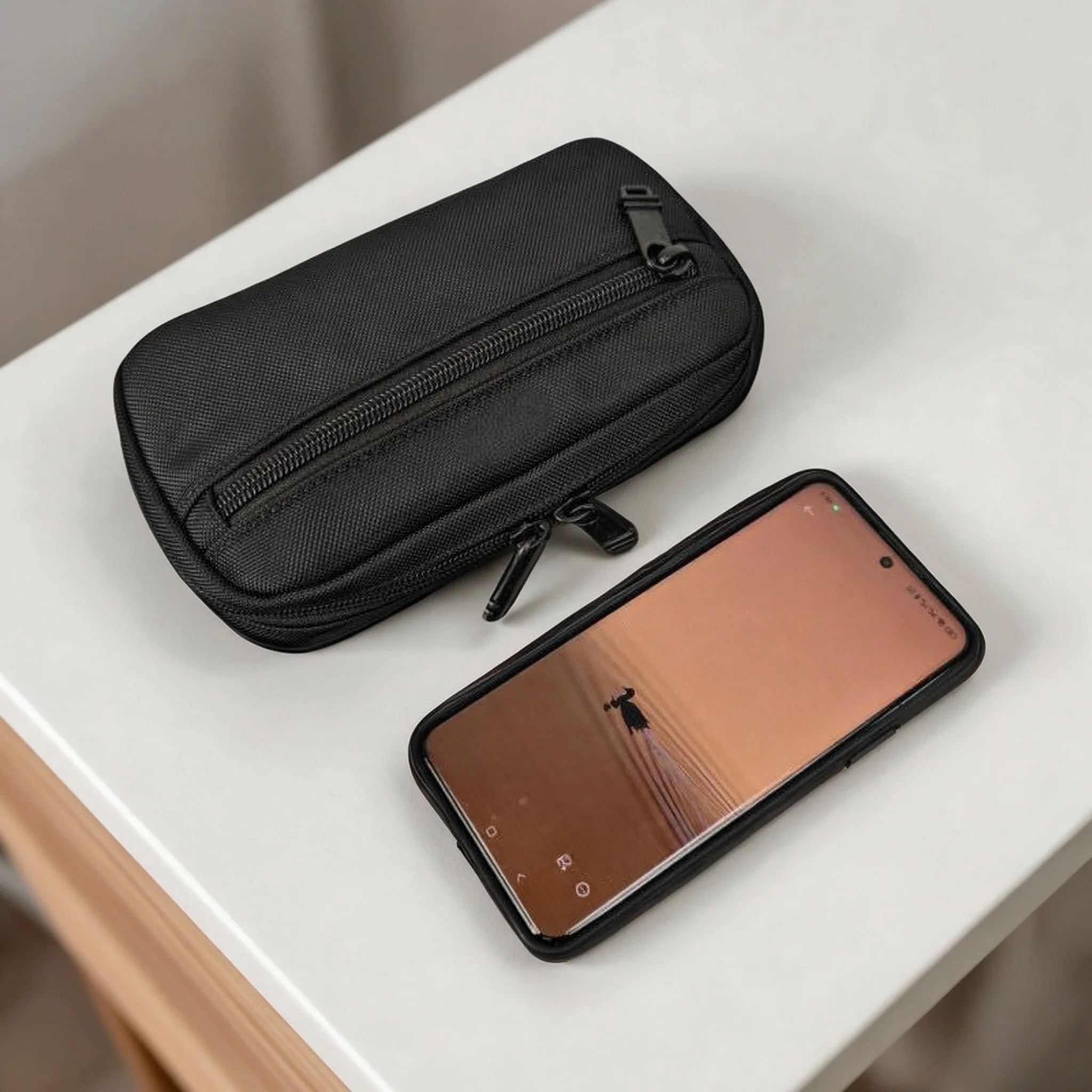 New Travel Accessories Storage Bag, Solid Color Portable Zipper Organizer Pouch