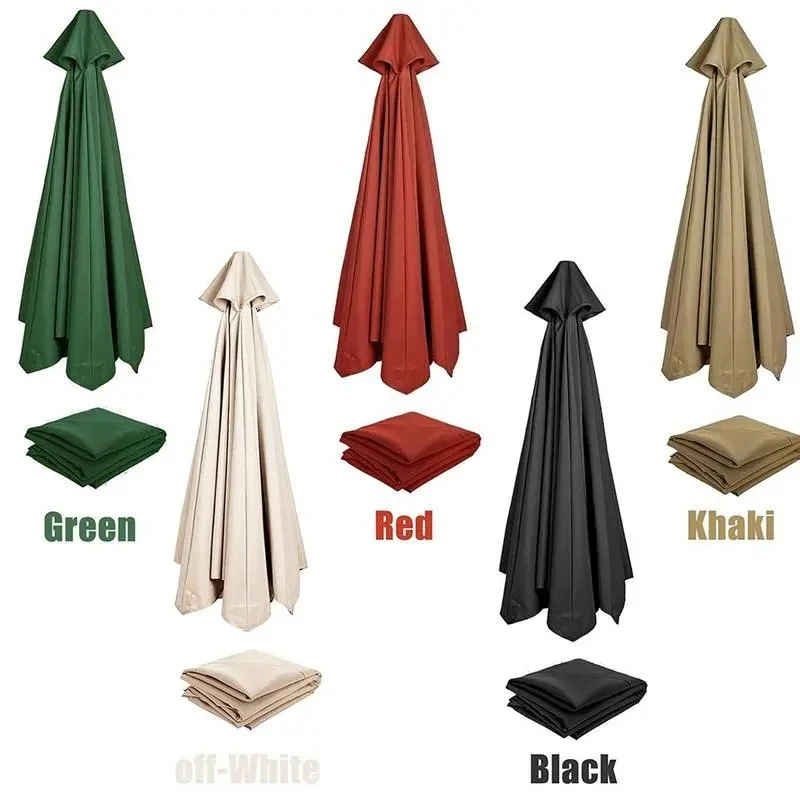 6/8 Ribs Patio Umbrella Canopy Cover Outdoor Sun Shelter Umbrella Sunshade Cover Replacement Tent Cloth Without Metal Stand
