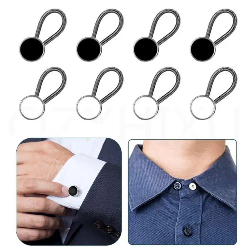 Elastic Collar Extenders Flexible Neck Extender Shirts Button Expanders Metal Lengthen Buckle Neck Relief Tight Collars