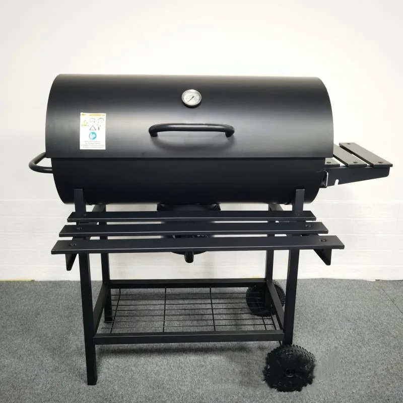 

Camping Patio Barbecue with Trolley for Charcoal Portable Outdoor Camping Garden Cooking Folding Smokeless Charcoal BBQ Grill