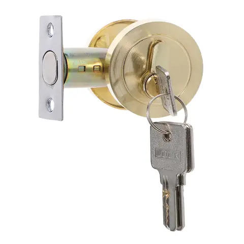 Yuvarlak Kilit Çinko Alaşımı Tek Silindirli Sürgü Giriş Yatak Odası Banyo Kapısı Anahtarlı Sürgü Kilidi Dış Kapı Kolu