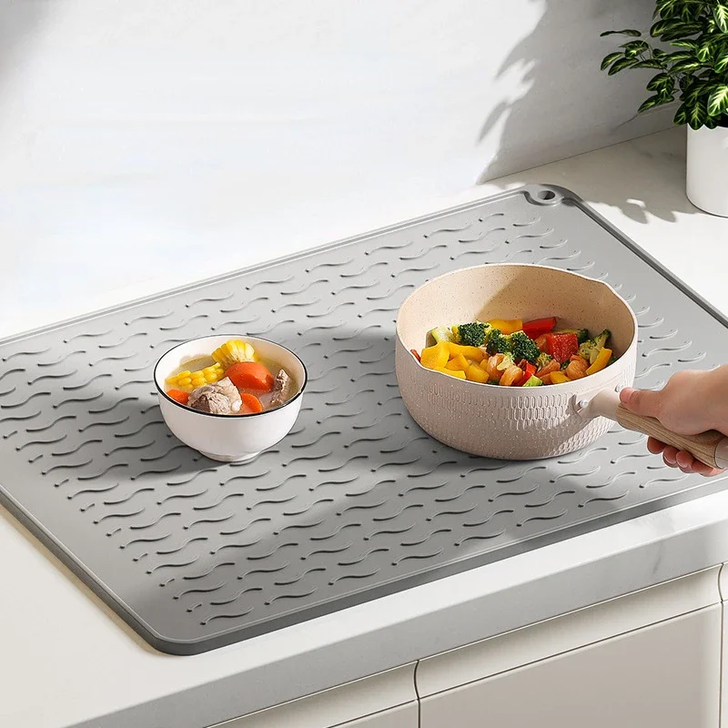 Estera aislante para banco de cocina, alfombrilla de silicona resistente al calor para mesa de comedor, cuenco y taza, antideslizante