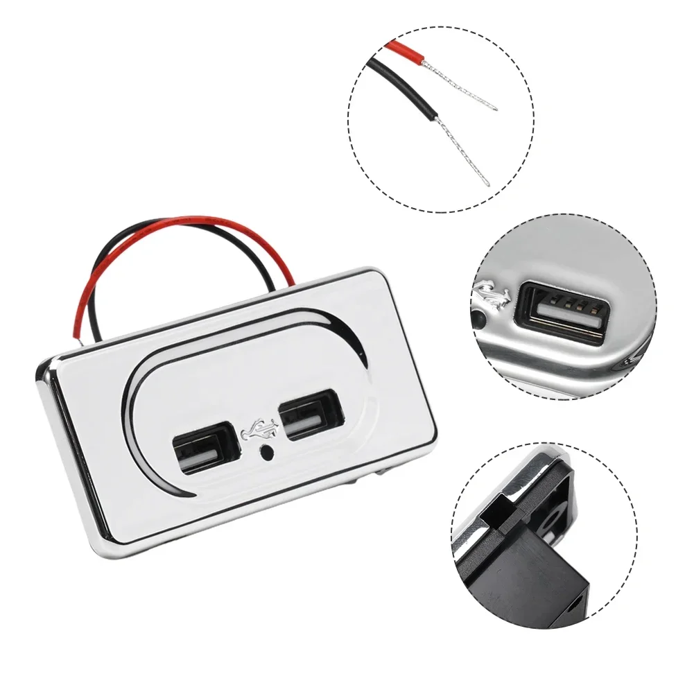 Car Charger Outlet Dual USB Output Ports Power Sockets 3.1A Charging Spare Parts Accessories For Camper Van RV Caravan Motorhome