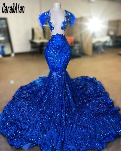 Royal blue fashion ballroom dresses