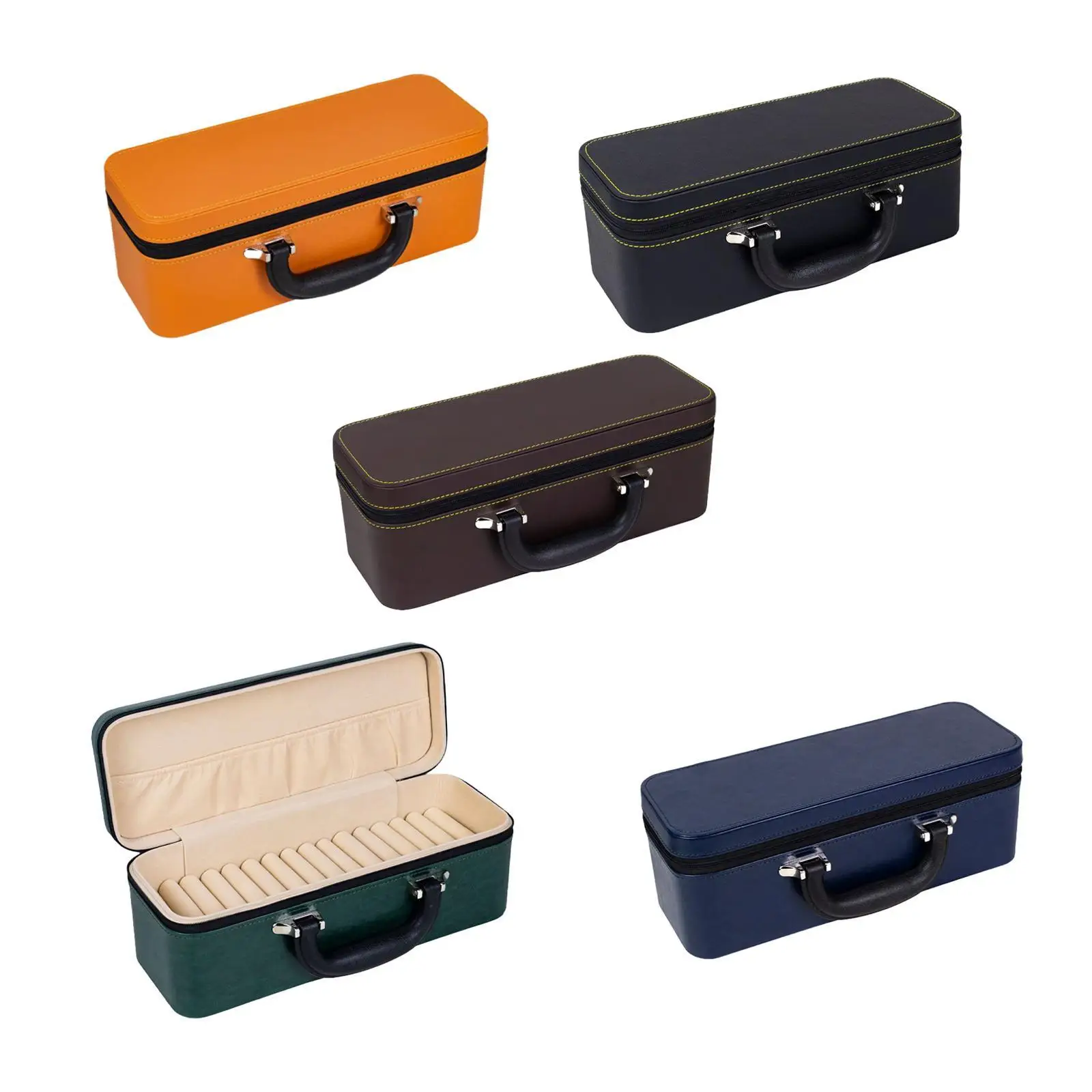 Bangle Box Bracelet Storage Box Rectangle PU Leather Portable Soft Interior Lining Simple Bracelet Organizer Carrying Case