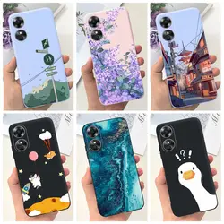 For OPPO A17 4G Case New Fashion Flower Cartoon Shockproof Silicone Soft Cover For OPPO A17 CPH2477 Funda on A 17 OPPOA17 Bumper