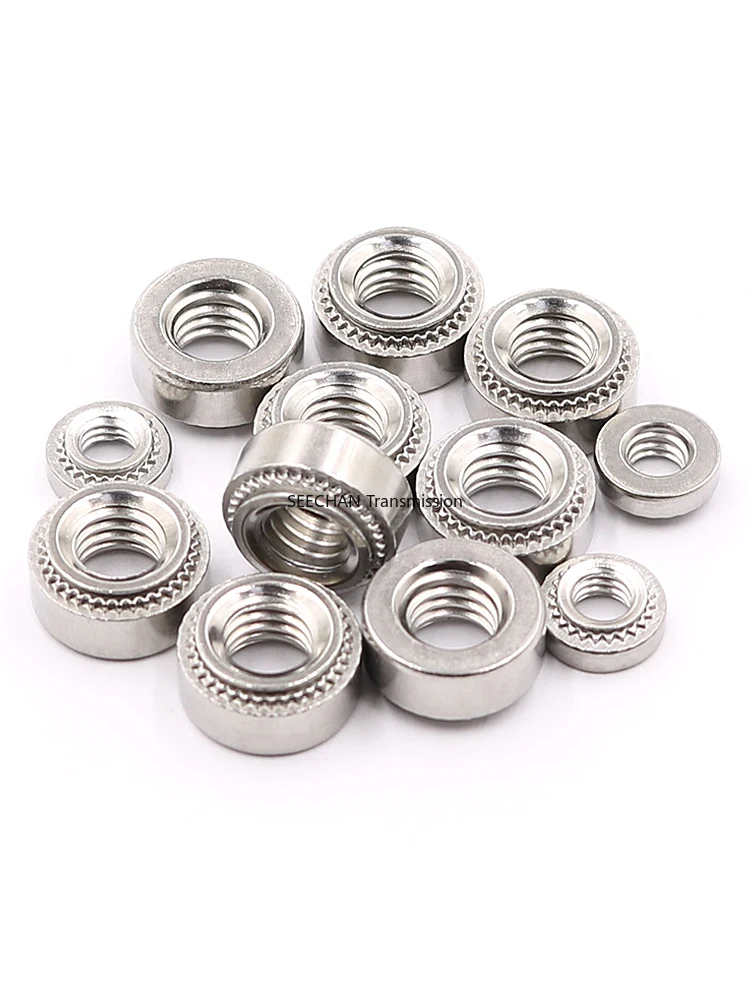 M2 M2.5 M3 M4 M5 M6 M8 M10 304 الفولاذ المقاوم للصدأ CLS الذاتي التثبيت الجوز الصحافة إدراج جوزة برْشام Nutsert Rivnut بلاطة 0.8-3.2 مللي متر #5