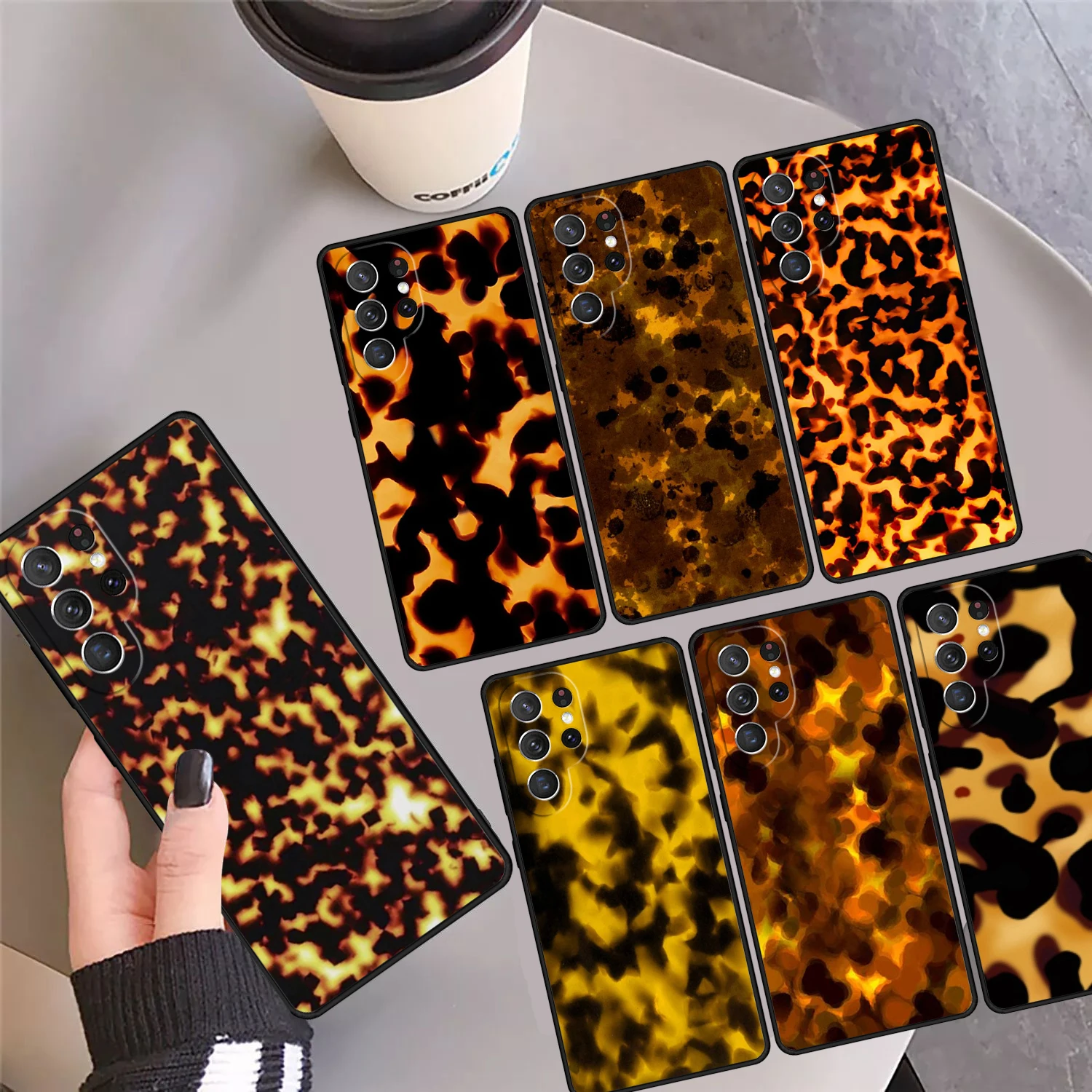 Vintage Tortoise Shell Phone Case Cover For Samsung Galaxy S24 Ultra 23 S22 Plus S21fe Lite S20 S8 S9 S10 Note 10 Pro Note 20