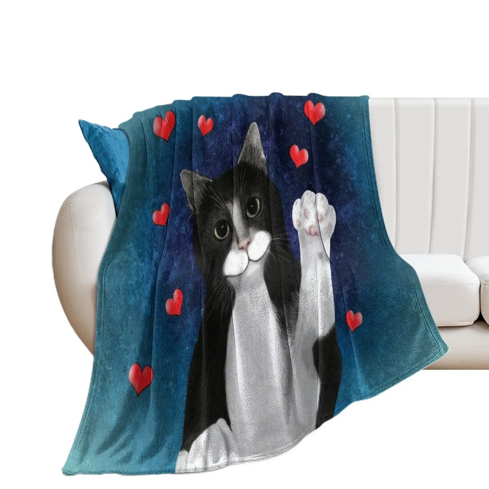 

Loving Tuxedo Cat Throw Blanket Bed Blankets For Baby Thin Thins Blankets