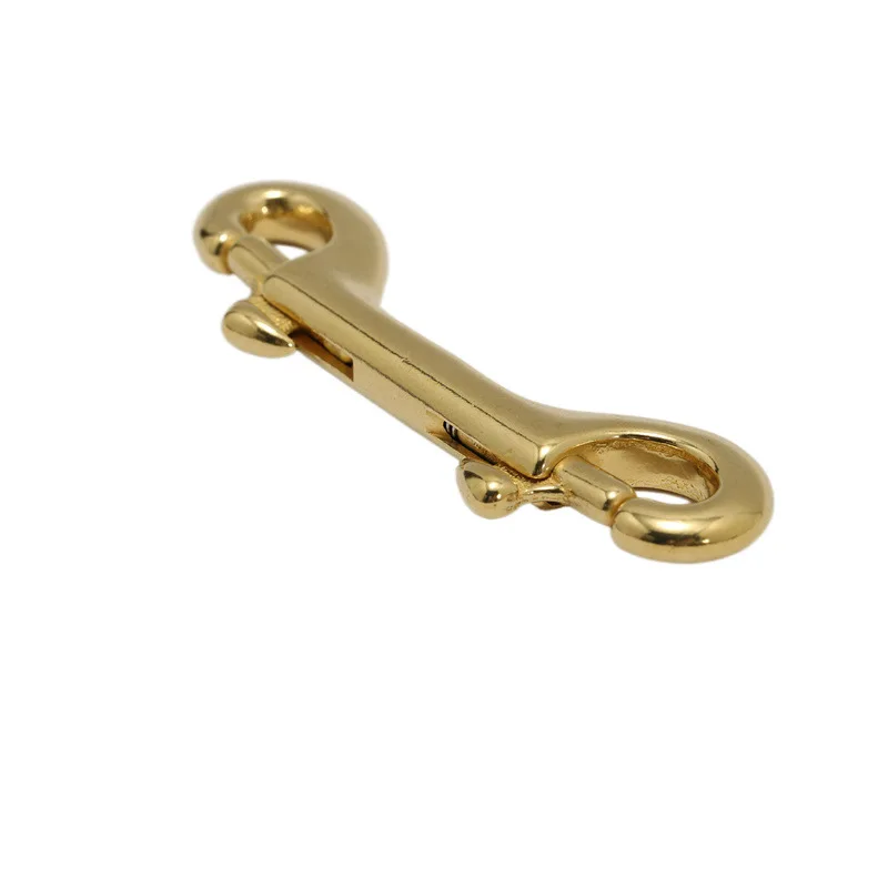 1pcs Solid Brass Double End Snap Hook Bolt Trigger Clip Clasps Heavy Duty Luggage Pet Rope Leashes Clip High Quality