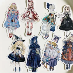 Kawaii Lolita Girl Waterproof Sticker DIY Scrapbook Collage Phone Diary Album Happy Plan Gift Seal Decoration