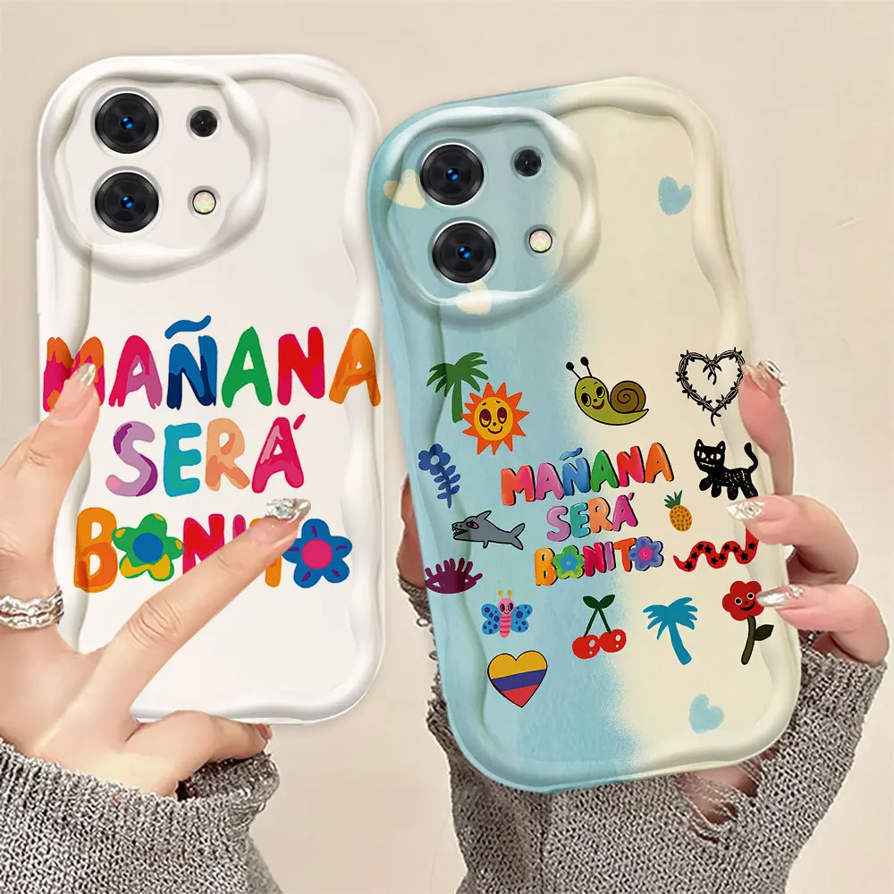 Singer K-Karol G Manana Sera B-Bonito Cover 3D Wave Phone Case For Xiaomi Redmi NOTE 13 12 12S 11 11S 10 10T 9 8 Pro Case Funda