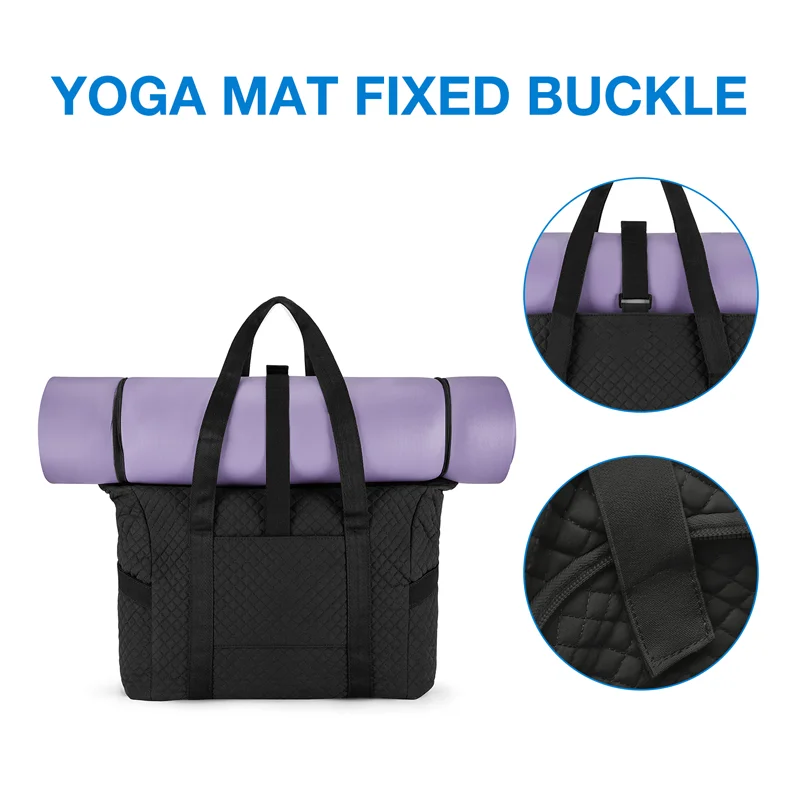 BAGSMART Large Tote Bag For Women Travel Duffle Bag With Yoga Mat Buckle For Gym Work Bussiness Students Casual Shoulder Bag