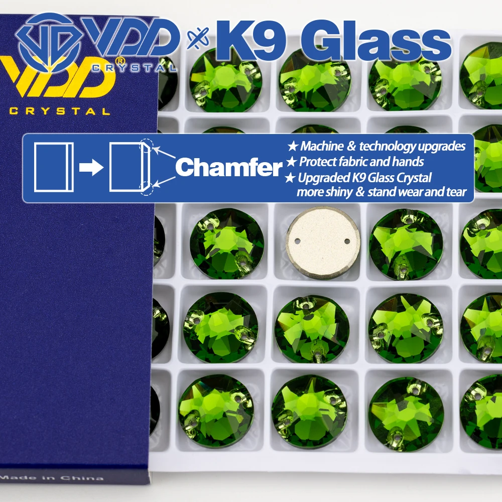 VDD 8 Big 8 Small Multiple Colors Top Quality K9 Glass Sew On Rhinestones Crystal FlatBack Sewing Stones For Clothes Decorations
