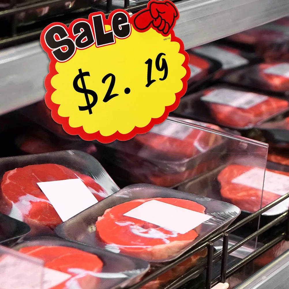 

100pcs Price Tags Paper Signs Premium Advertising Stickers For Retail Promotional Tags Market Event Use