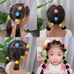 10PCS New Soft Rose Girls Elastic Hair Bands Hair Accessories Lovely Children Hair Ties Baby Headwear