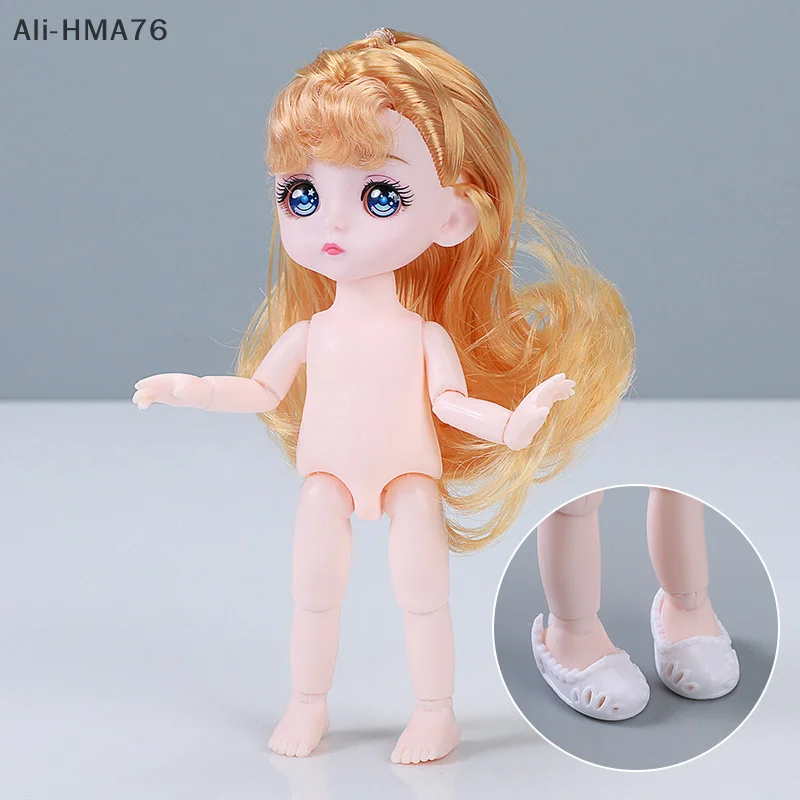 

1Pc 1/8 BJD Doll Toy for Children 16cm Doll for DIY Dress Up Toy Nude Doll Toy Girls Birthday Gift