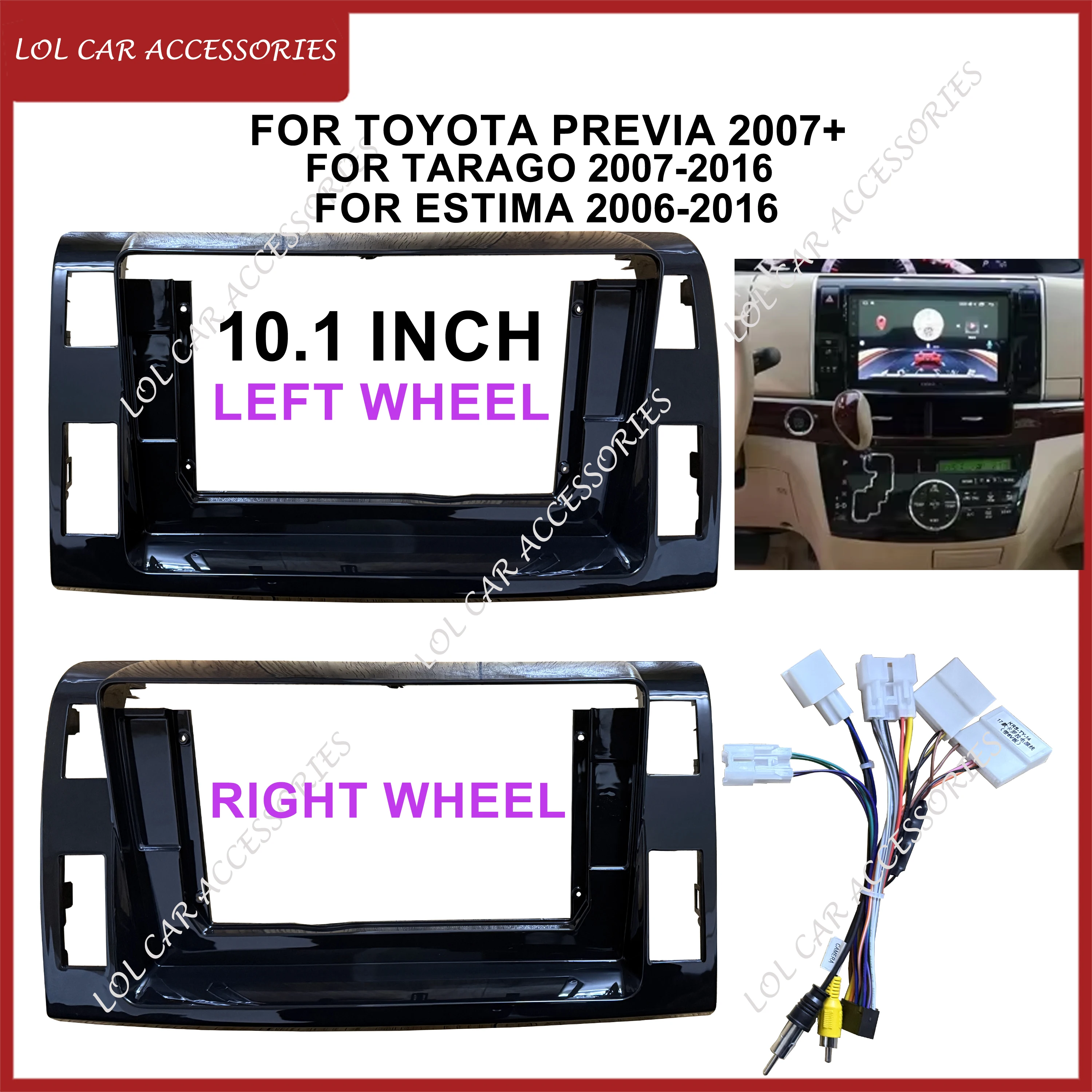 10.1 Inch For Toyota PREVIA / Tarago Estima 2006 Car Radio Android Stereo Player Head Unit 2 Din Fascia Casing Frame Dash Cover