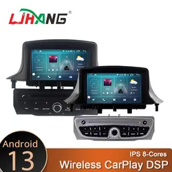 LJHANG DSP Carplay 1 Din Android 13 8+128G Car Multimedia Player For Megane 3 Fluence 2009-2015 WIFI GPS navigation Radio stereo