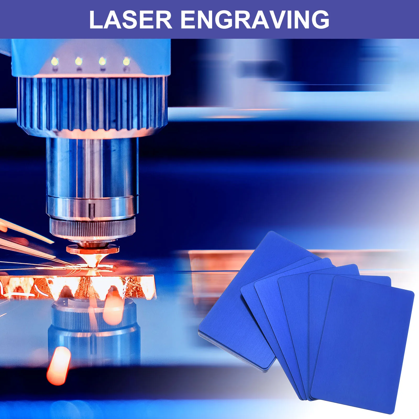 20/30Pcs 86x54x0.8mm Metal Business Cards Anodized Aluminum Blanks Name Card Laser Engrave Printable Name Cards for Custom DIY