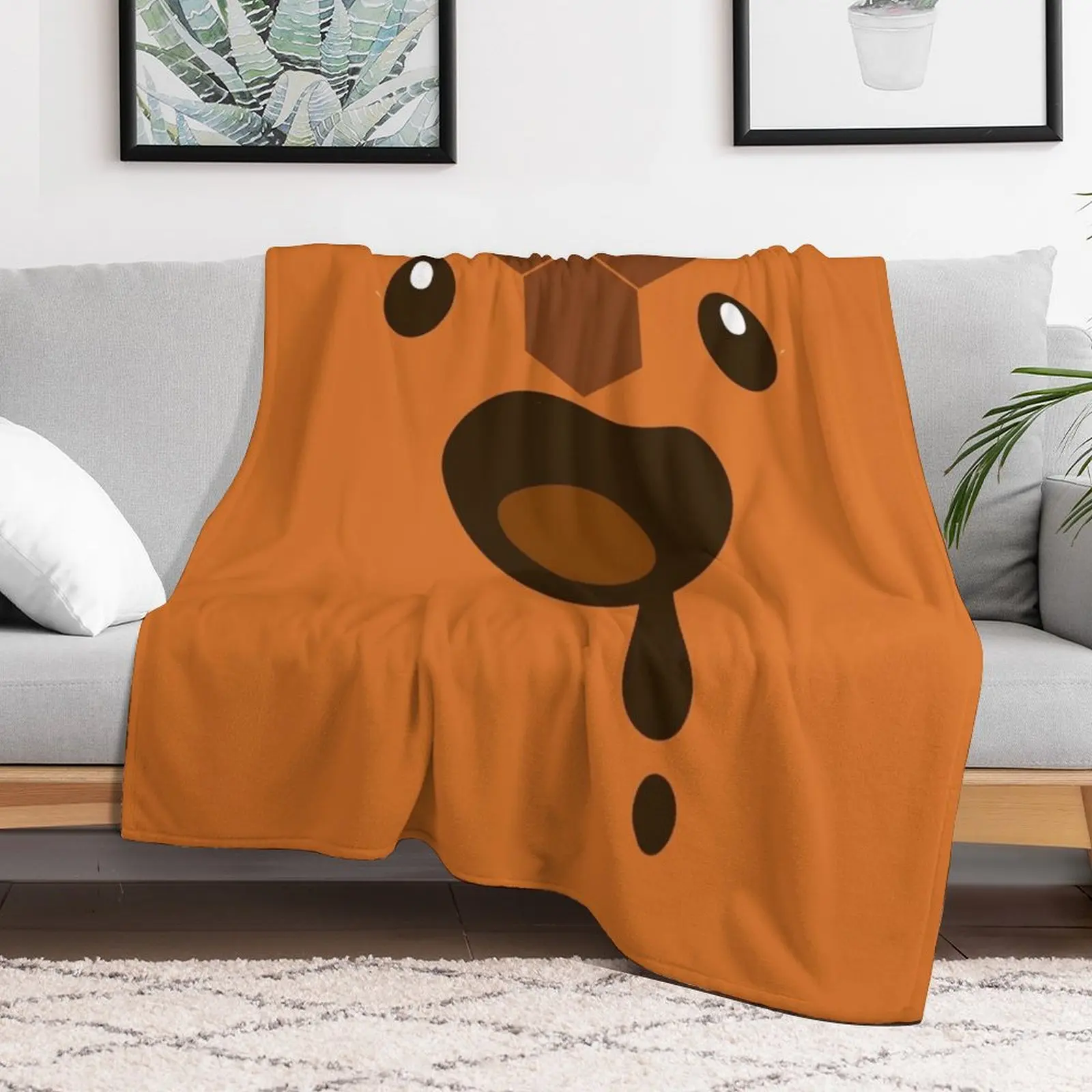 Honey Slime - Cute Face Cut Out Throw Blanket manga Furry Blankets