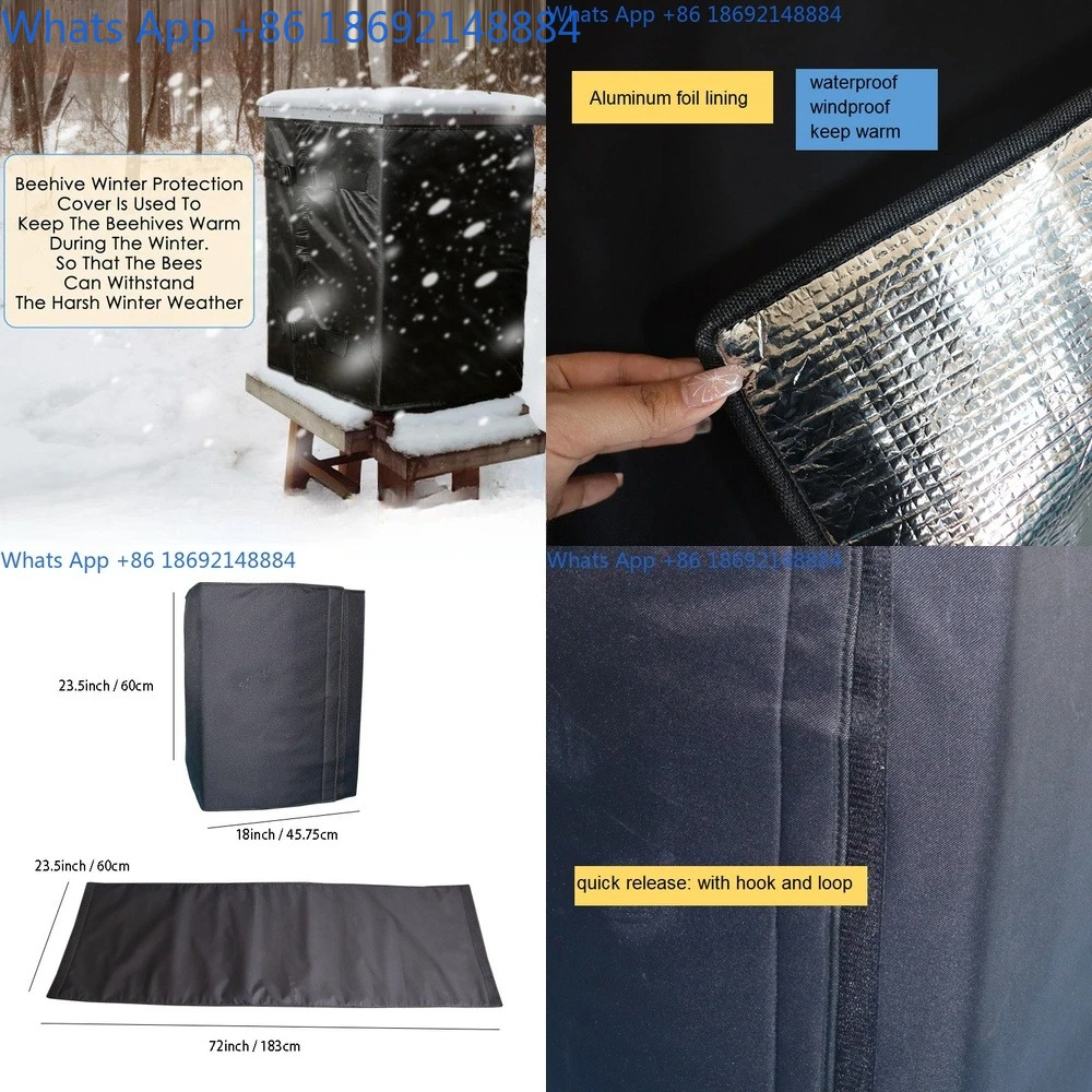 Insulated Beehive Cover for Winter Outdoor Beekeeping Windproof Adjustable Hive Protector