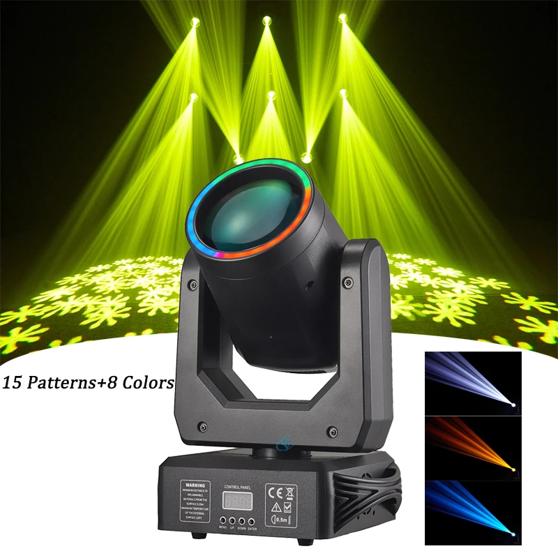 150W Mini Moving Head Lights LED RGBW Stage Lights With 15 Gobos 8 Colors DMX512 For DJ Disco Wedding Party