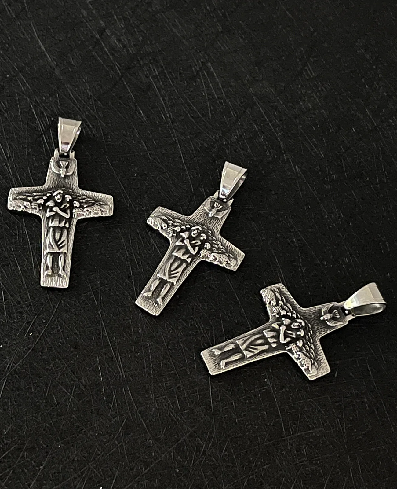 Religious The Good Shepherd Pope Francis Papal Cross Necklace Pendant Stainless Steel Charms Keepsake DIY Jewelry Making Parts