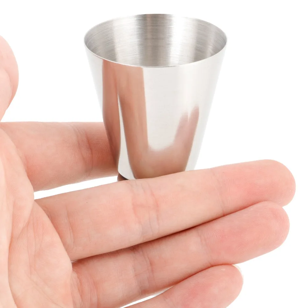 2pcs 20/40ml Stainless Steel Cocktail Jigger Silver Double-Head Design Double Head Measuring Cup Reversible Pourer