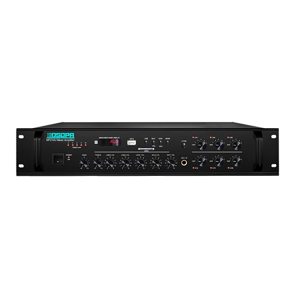 60W 100v 4-16 ohm 4 Mic In 3 Aux In 1 Aux Out 6 Zones Paging Music Mixer Amplifier with USB Tuner