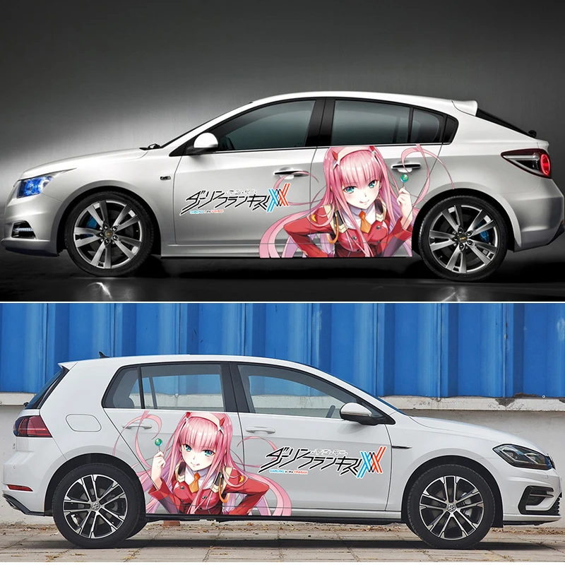 DARLING FRANXX Waterproof Japan Anime Vinyl Car Sticker Cartoon Door Decals Ralliart Stickers Vehicle Accessories CNS540