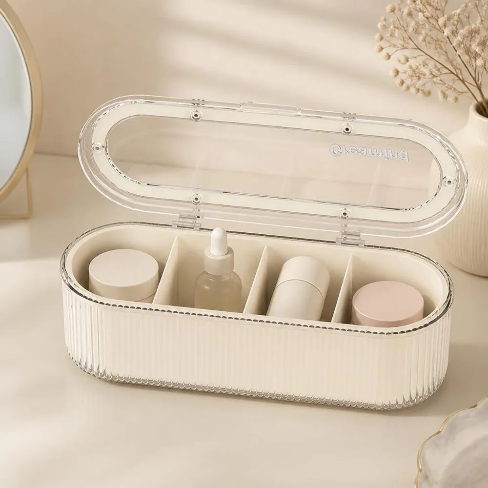 Dustproof Makeup Brush Storage Box Large Capacity Multipurpose Makeup Brush Organizer Space Saving with Lid Makeup Tool Holder