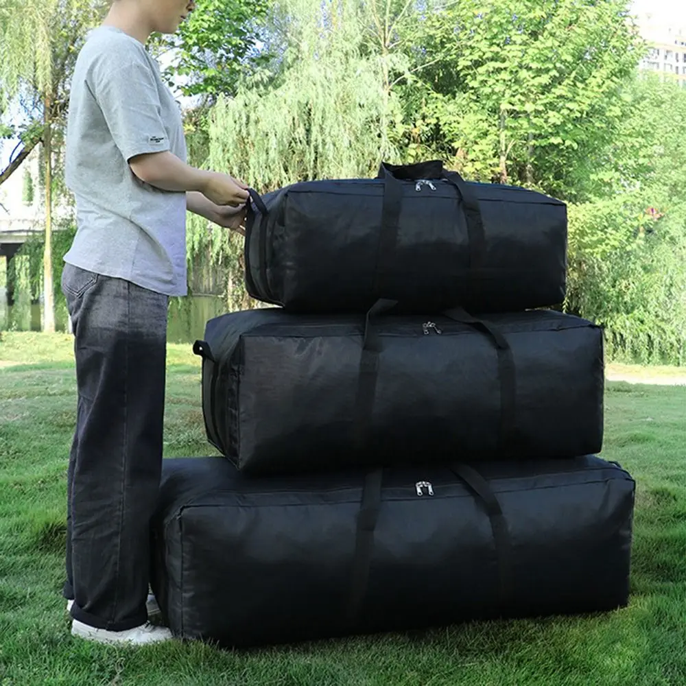 55L/100L/150L Extra Large Capacity Travel Bag Waterproof Foldable Oxford Cloth Hiking Handbag Reinforced Handles Large Opening